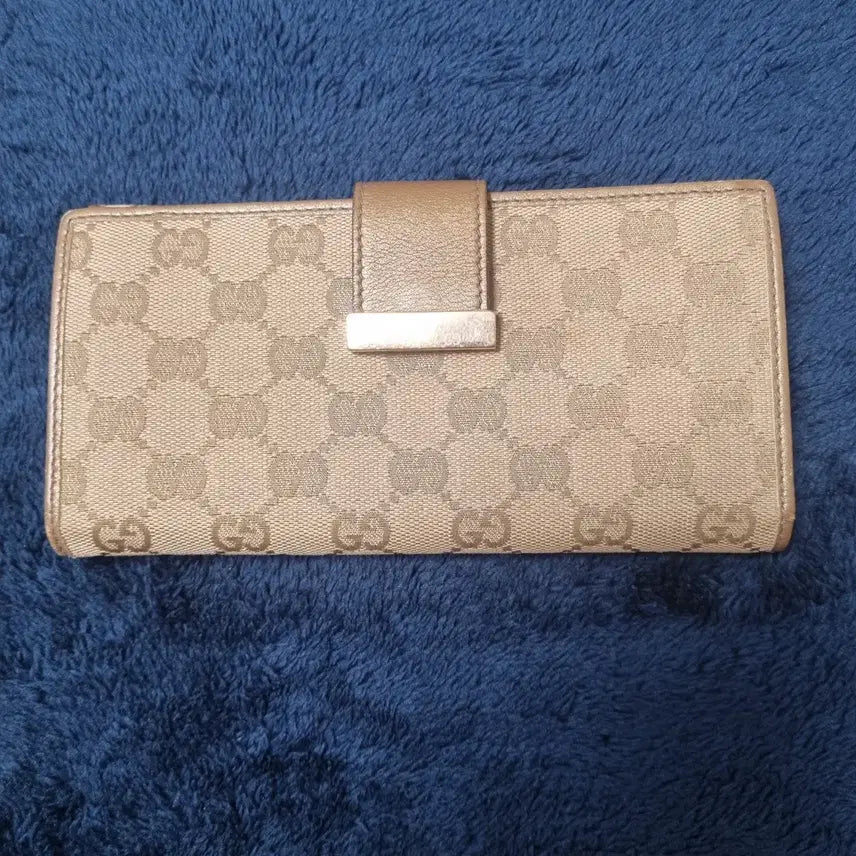 [BUNJANG] Gucci GG Logo Long Wallet Beige Gold / 특가!!<정품> 구찌 GG 로고 장지갑 베이지 골드
