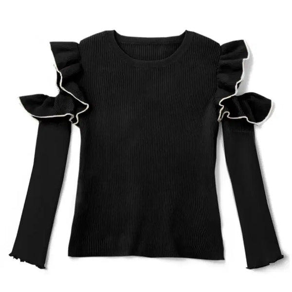 [BUNJANG] GRL Colorblock Frill Off-Shoulder Knit / 그레일 grl 배색 프릴 오프숄더 니트 [dr342] 지뢰계 스나계 리즈리사
