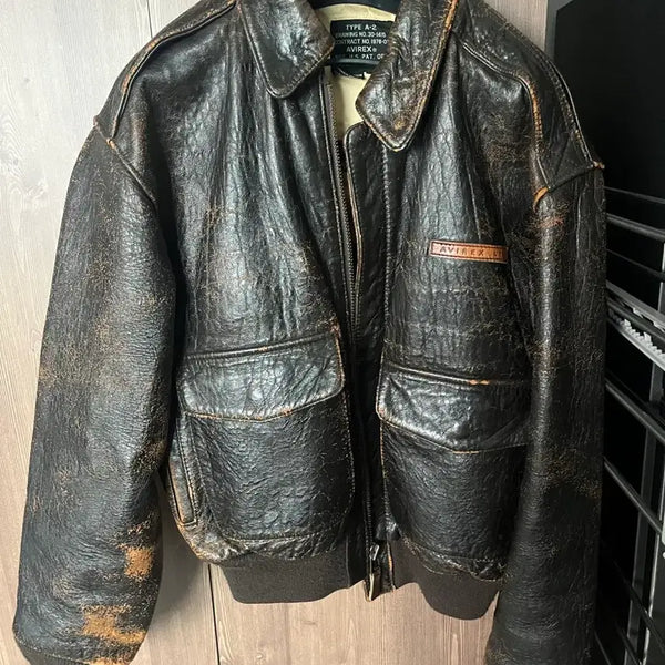 [BUNJANG] Avirex A-2 Leather Jacket XL / 아비렉스 A-2 가죽자켓 XL