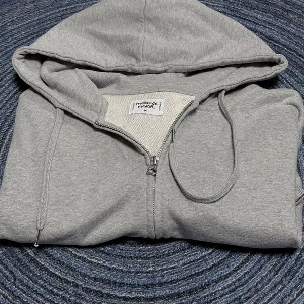 [BUNJANG] Melange Master Hooded Zip-Up Grey M / 멜란지 마스터 후드집업 그레이 M