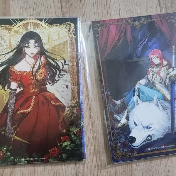 [BUNJANG] Webtoon Illustration Postcard Set (2 Types) - I'll Kill the Villainess, Her Beast / 로판) 악녀를 죽여줘 그녀와 야수 일러스트 엽서 세트 2종 일괄