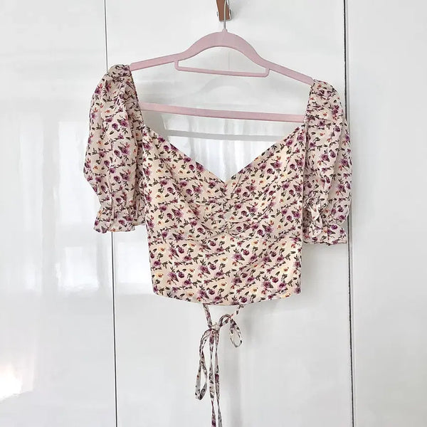 [BUNJANG] Lola May Lace-up Ribbon Blouse Top UK 12 / 영국 로컬 브랜드 Lola May 새상품 레이스업 리본 블라우스 탑