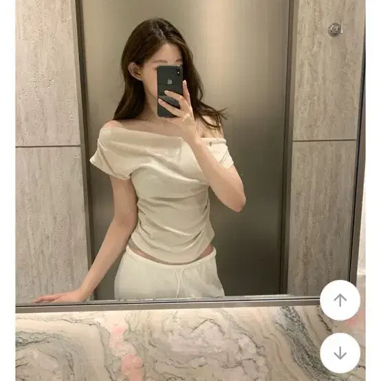 [BUNJANG] JENNIE O Skin Drape One Shoulder Tee Beige / 오늘만 찐막1.5)제니오 스킨 드레이프 원숄더 티 베이지