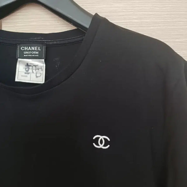 [BUNJANG] Chanel Uniform Short Sleeve T-Shirt Black / 샤넬 유니폼 반팔 티셔츠 블랙