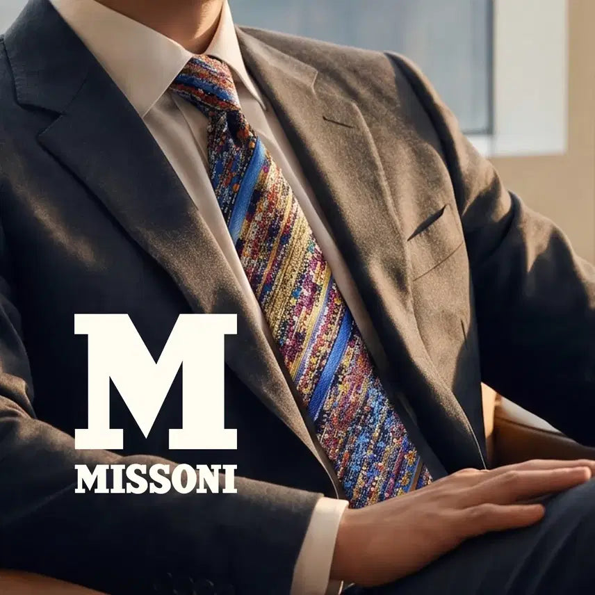[BUNJANG] Missoni Silk Blue Multicolor Abstract Stripe Necktie 9.2cm / 미쏘니 실크 블루 멀티컬러 추상 스트라이프 넥타이 9.2cm A+등급 e1605