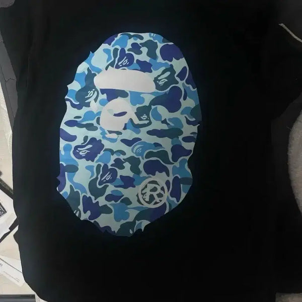[BUNJANG] BAPE Short Sleeve T-Shirt Black Blue Camo / 베이프 반팔 티셔츠 m