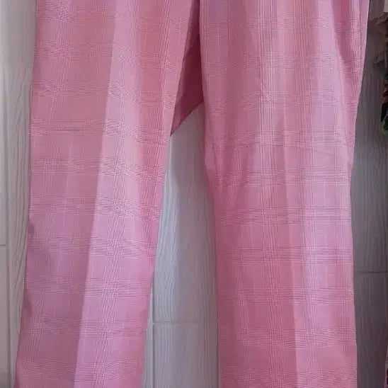 [BUNJANG] Louis Castel Golf Summer Checkered Trousers (Size 86, Pink) / 남86루이까스텔골프여름바지