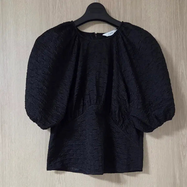[BUNJANG] ORR Puff Sleeve Blouse - Black (S) / (거의새것) 오르(ORR) 퍼프 슬리브 블라우스