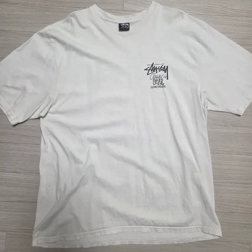 [BUNJANG] Stussy Classic Gear Short Sleeve T-Shirt Natural XL / 스투시 클래식기어 반팔 내추럴 XL