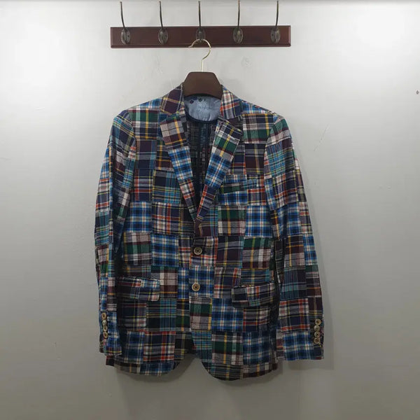 [BUNJANG] Jig Jieke Men's Vintage Patchwork Blazer / M 지이크 남성 빈티지 패치워크 블레이저 간절기 슬림핏 자켓