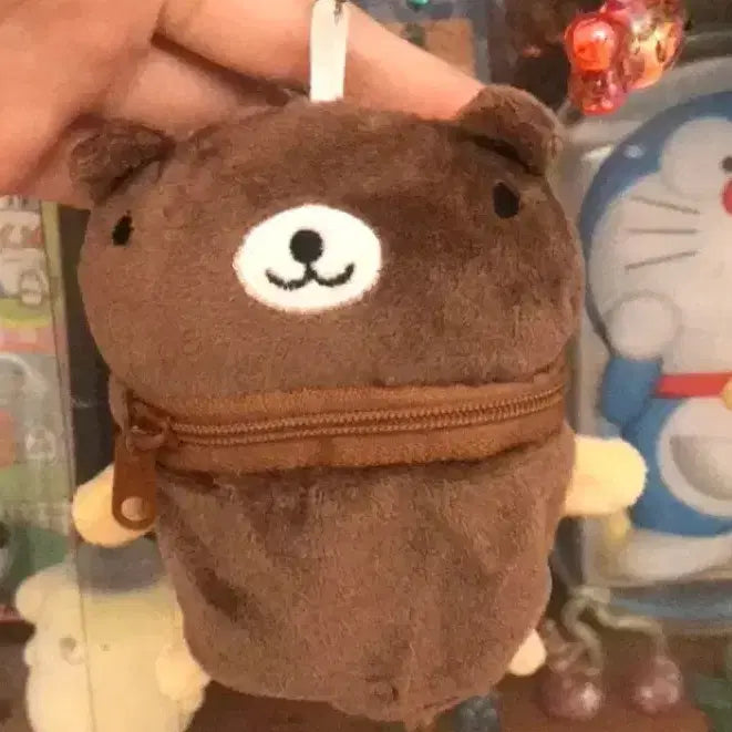 [BUNJANG] Japanese Vintage Style Bear Plush Keychain Pouch / 일본고전풍 곰 인형 키링 보관