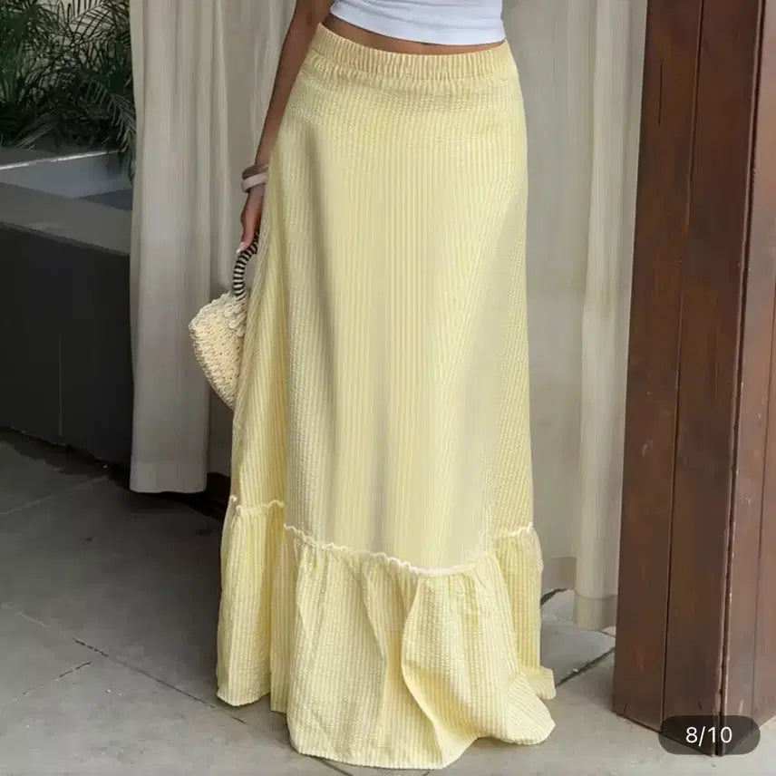[BUNJANG] Summer Stripe Long Skirt / 여름 스트라이프 롱스커트