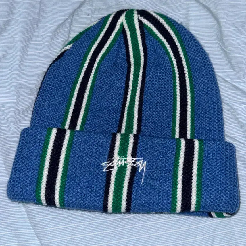 [BUNJANG] Stussy Vertical Stripe Cuff Beanie / 스투시 버티컬 스트라이프 커프 비니