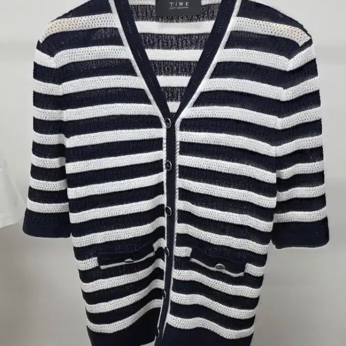 [BUNJANG] Time Summer Stripe Knit Cardigan / (@땡처리)타.임 썸머 스트라이프 니트 가디건