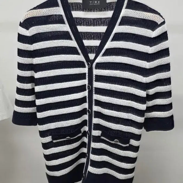 [BUNJANG] Time Summer Stripe Knit Cardigan / (@땡처리)타.임 썸머 스트라이프 니트 가디건