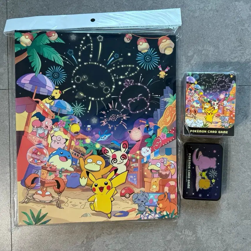 [BUNJANG] Pokemon Busan Pop-Up Fireworks Binder, Tin Case, Deck Case Set / 포켓몬 부산 팝업 서플 <불꽃놀이> 바인더 ,틴케이스, 덱케이스