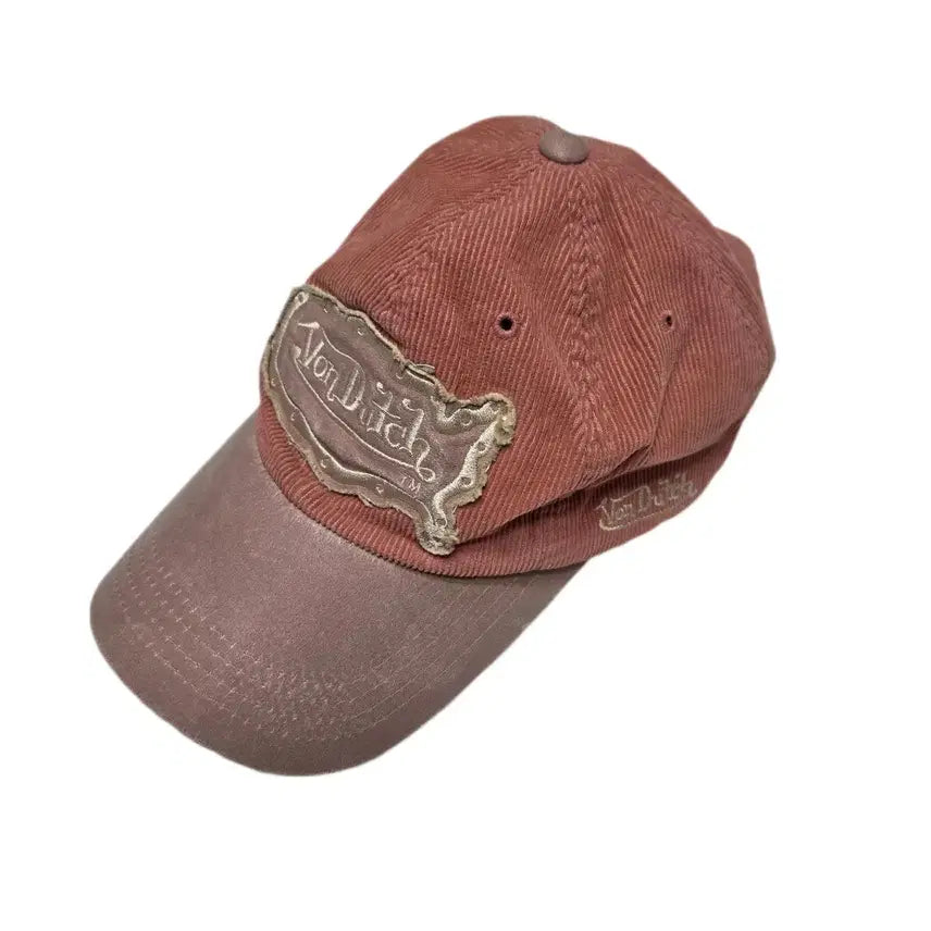 [BUNJANG] Von Dutch Pink Corduroy Distressed Logo Cap / VonDutch Pink Corduroy Distressed Logo Cap