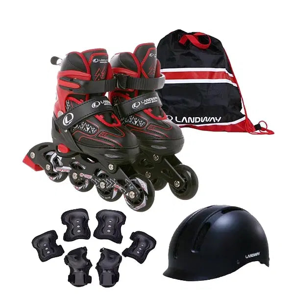 [BUNJANG] Mount Children's Inline Skates Black Set with Helmet, Guards, and Bag / 새상품 마운트 아동 인라인스케이트 블랙세트