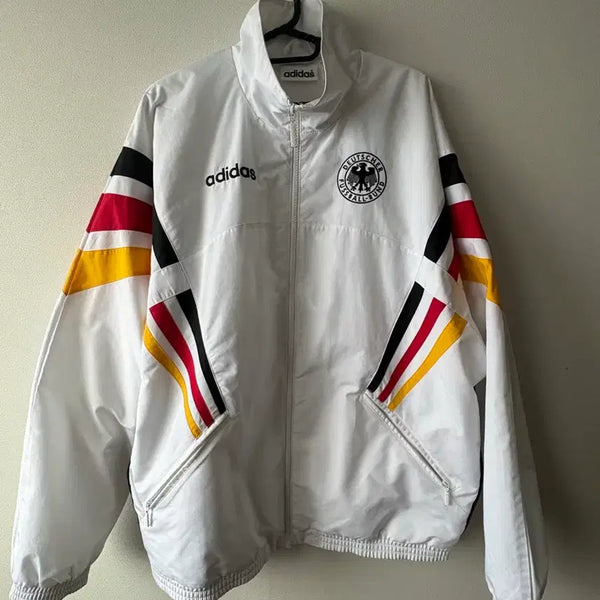 [BUNJANG] Adidas Germany 1996 Woven Track Jacket White L / 아디다스 독일 1996 우븐 트랙 자켓 화이트 L