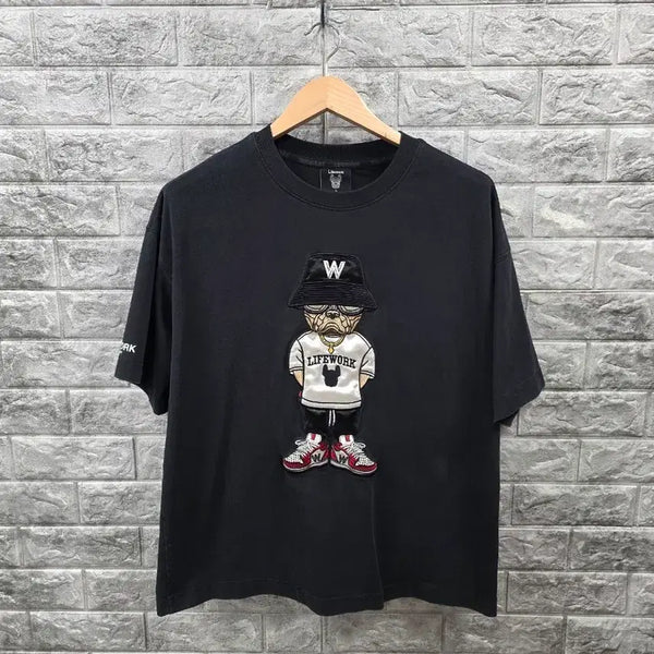 [BUNJANG] Life Work Short Sleeve T-Shirt Black Size 105 / 라이프워크 반팔티 블랙  사이즈 105