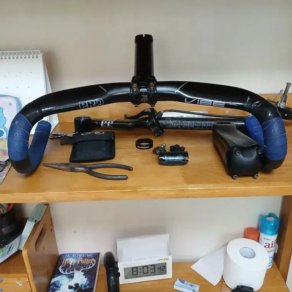 [BUNJANG] Shimano Prosuet 38/Uno Glossy 130mm Handlebar Set / 시마노 펄수트 38/우노 유광 130미리 핸들셋
