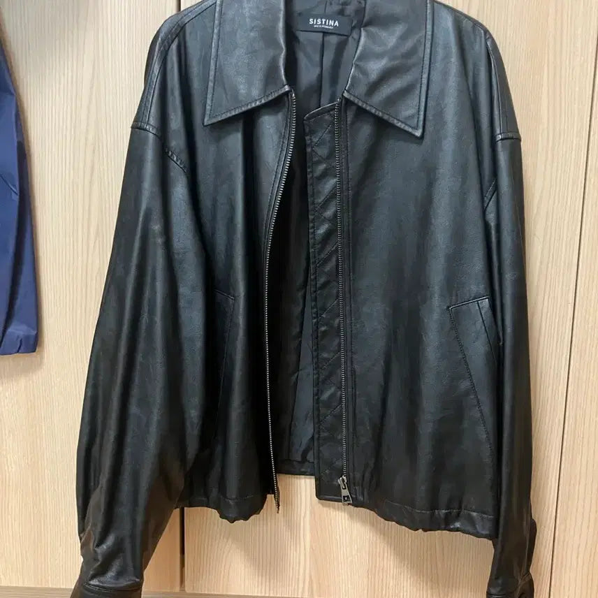 [BUNJANG] SISTINA Leather Jacket Black / SISTINA 시스티나 레더 자켓 블랙 55