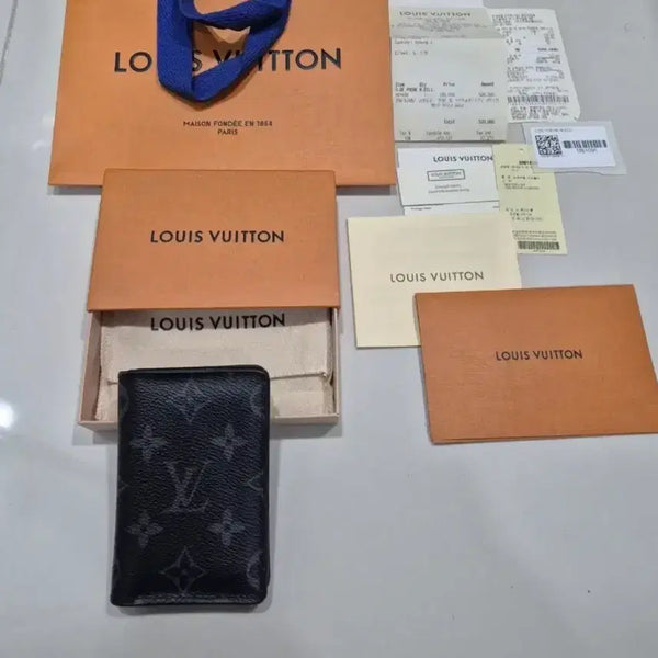 [BUNJANG] Louis Vuitton Monogram Eclipse Pocket Organizer Full Box / 백화점판 루이비통 포켓 오거나이저 모노그램 이클립스 풀박스