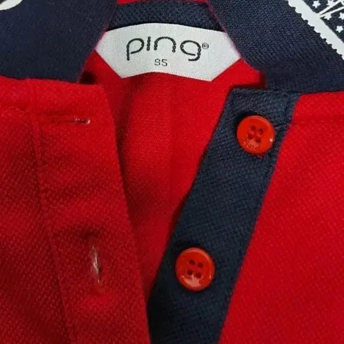 [BUNJANG] PING Golfwear Women's Red Short-Sleeve Polo Shirt / 핑 골프웨어(여95작은100)사이즈 레드 카라티
