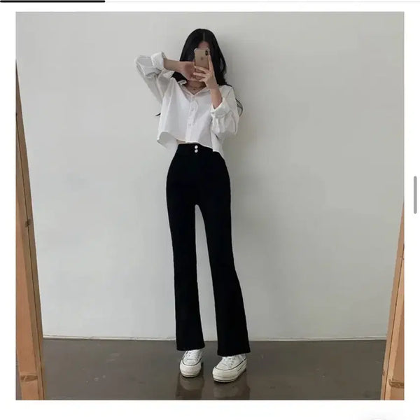 [BUNJANG] The Pink Two-Button Bootcut Jeans / 에이블리 더핑크 골반뽕 투버튼 부츠컷 청바지