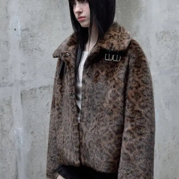 [BUNJANG] LowlaLowla Leopard Faux Fur Jacket (New) / 로라로라 레오파드 퍼자켓 새상품