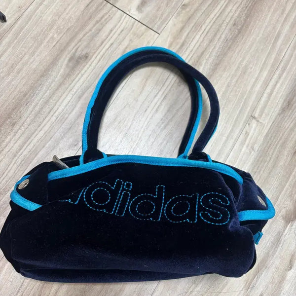 [BUNJANG] Adidas Vintage Velvet Shoulder Bag Navy / 빈티지 아디다스 벨벳 숄더백 네이비