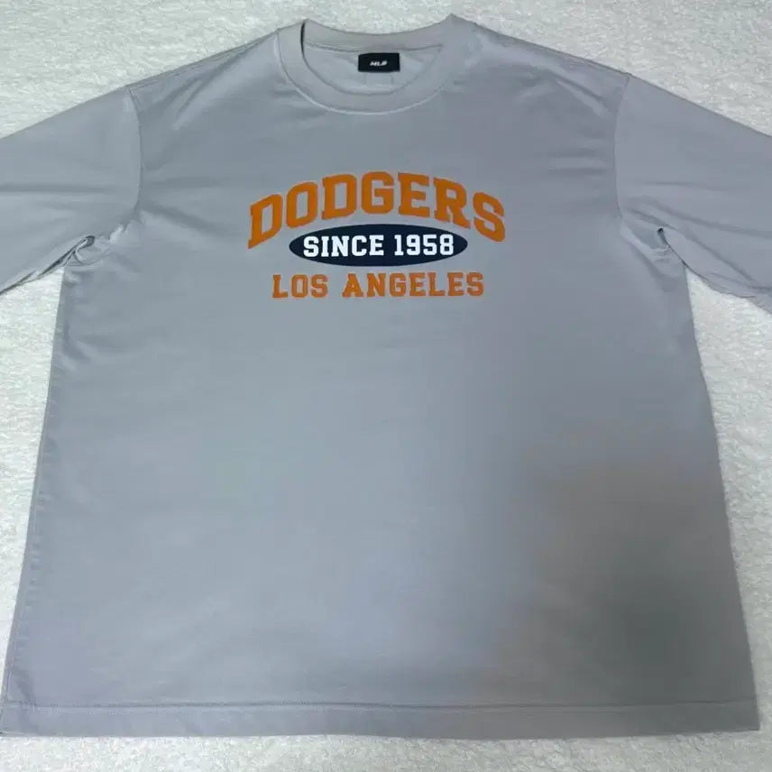 [BUNJANG] MLB Dodgers Logo T-Shirt Grey XL / MLB 다저스 반팔티 105