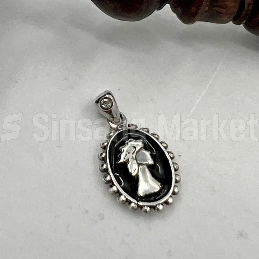 [BUNJANG] Silver 925 Oval Ball Line Pendant / [빠른발송] P실버925 팬던트 애폭 타원형 볼 라인 팬던트