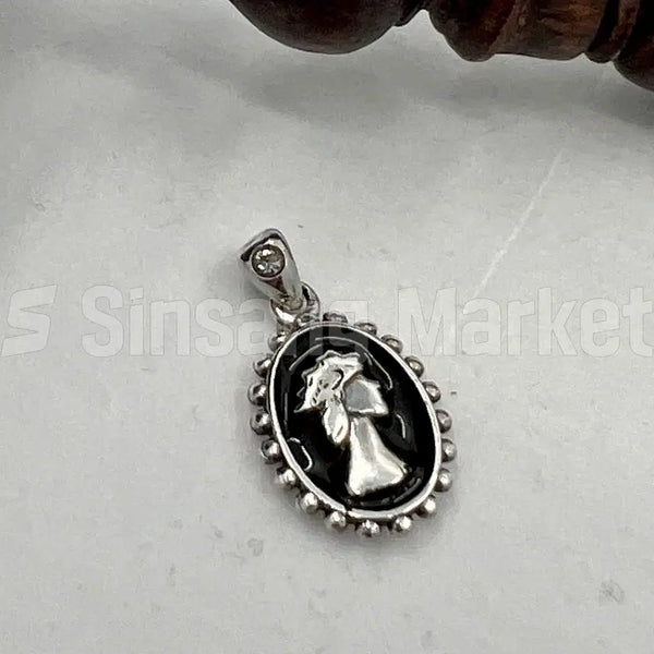 [BUNJANG] Silver 925 Oval Ball Line Pendant / [빠른발송] P실버925 팬던트 애폭 타원형 볼 라인 팬던트