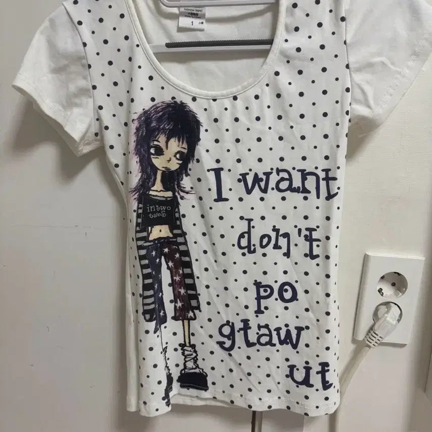 [BUNJANG] Unique Polka Dot Short Sleeve T-Shirt / 일본 하라주쿠 히메갸루 유니크 도트 반팔티