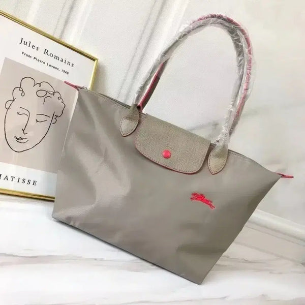 [BUNJANG] Longchamp Le Pliage Tote Bag Beige/Pink Trim / 롱샴 르 플리아쥬 토트백 베이지 베이지핑크 테두리 레드마크 대용량 데일리 숄더백 새상품