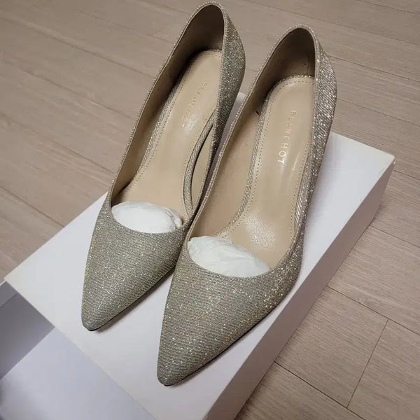 [BUNJANG] BlancShoe Carrie High Heels Gold Wedding Shoes / 블랑쇼 캐리 하이힐 골드 웨딩슈즈 추천