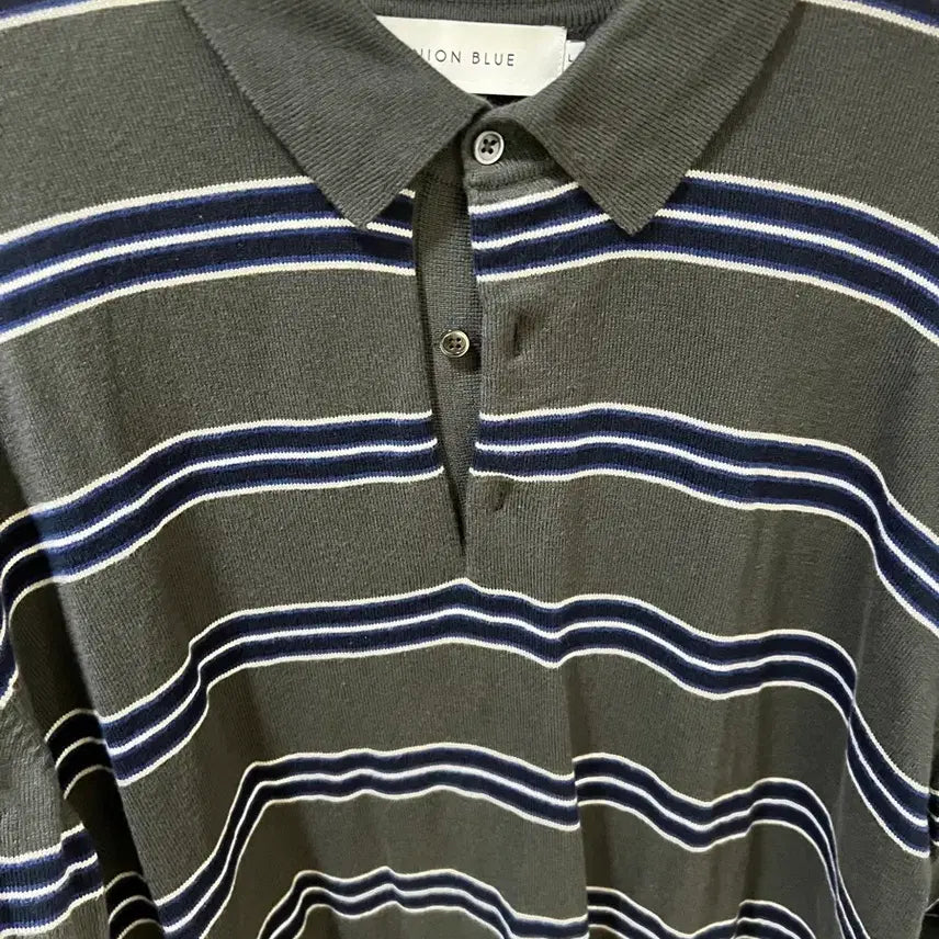 [BUNJANG] Union Blue Waltz Stripe Collar Shirt / 유니온블루 waltz stripe 카라