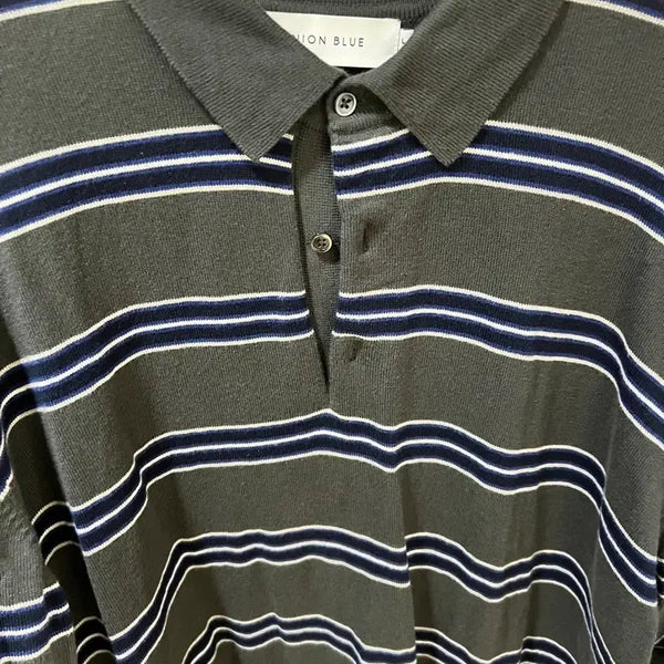 [BUNJANG] Union Blue Waltz Stripe Collar Shirt / 유니온블루 waltz stripe 카라