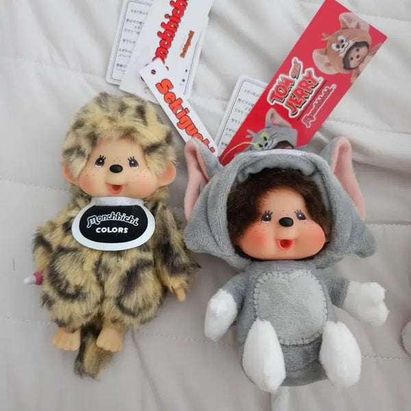 [BUNJANG] Monchhichi Leopard, Tom & Jerry Monchhichi Doll Keychain Set / 새상품) 몬치치 호피, 톰과 제리 몬치치 인형 키링