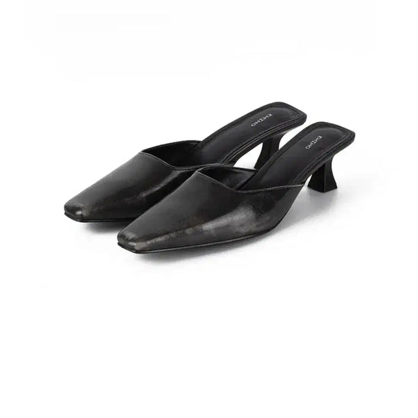 [BUNJANG] KHIHO NEA Mule Vintage Charcoal Slingback Sandals / KHIHO 기호 NEA MULE / VINTAGE CHARCOAL 힐 뮬 슬링백 샌들