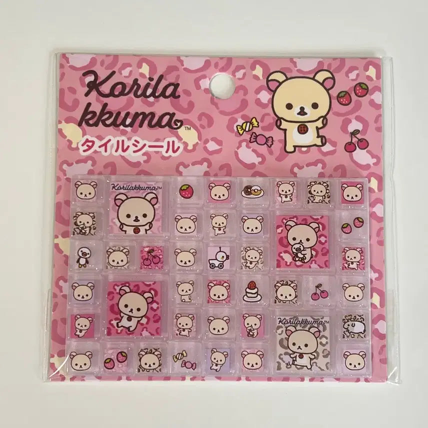 [BUNJANG] San-X Korilakkuma Leopard Tile Sticker / 산엑스 코리락쿠마 타일 스티커 호피