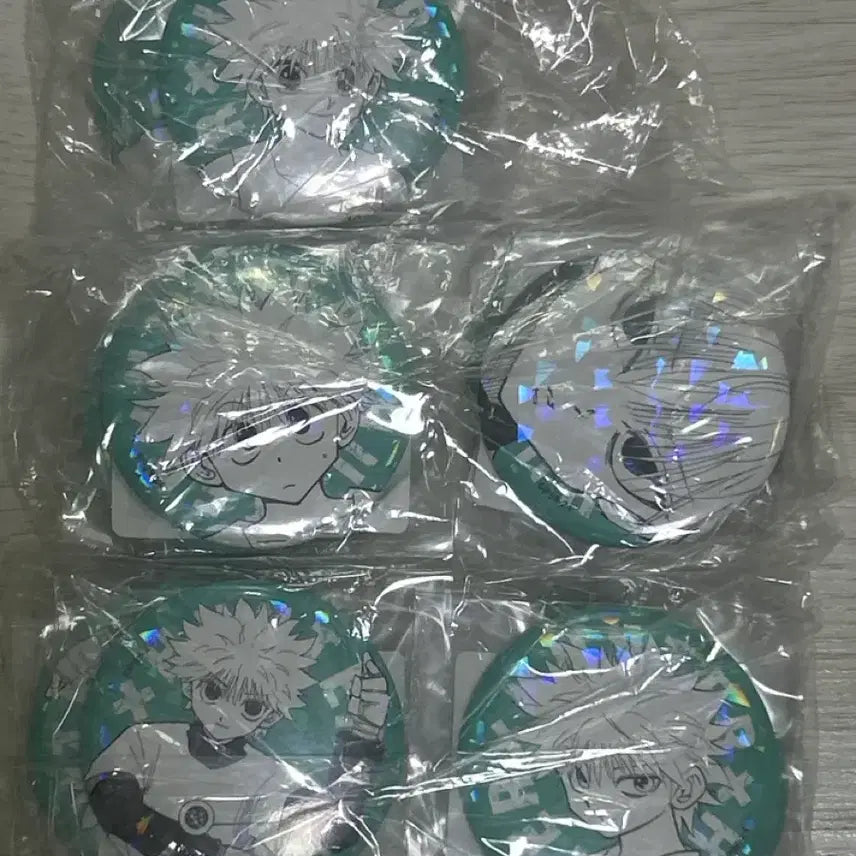 [BUNJANG] Hunter x Hunter Kilua Original Art Can Badge Set (5 Types, Sealed) / 헌터헌터 키르아 원화 캔뱃지 미개봉 5종 일괄 양도 홀로그램 곤 히소카 클로로 크라피카