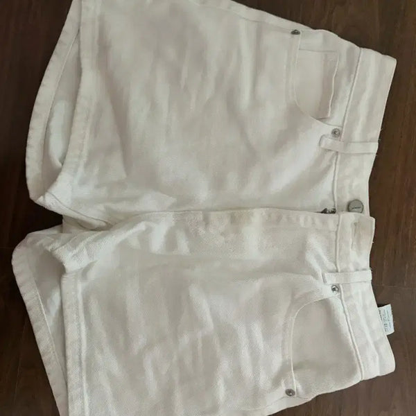 [BUNJANG] White Denim Shorts / 화이트 데님 팬츠