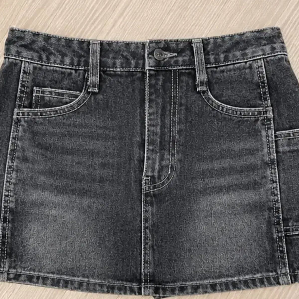 [BUNJANG] Black Denim Mini Skirt & Black Skirt Set / 스커트