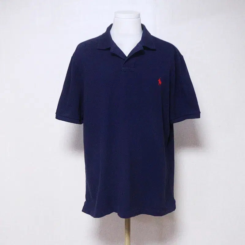 [BUNJANG] Polo Ralph Lauren Men's Navy Short Sleeve Polo Shirt (Size 105) / 폴로 남성105 네이비 반팔 카라 티셔츠(5)