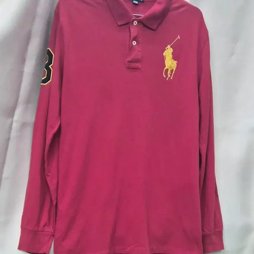 [BUNJANG] Polo Ralph Lauren Big Pony Long Sleeve Polo Shirt Pink / 폴로 랄프로렌 빅포니 긴팔 카라티 핑크
