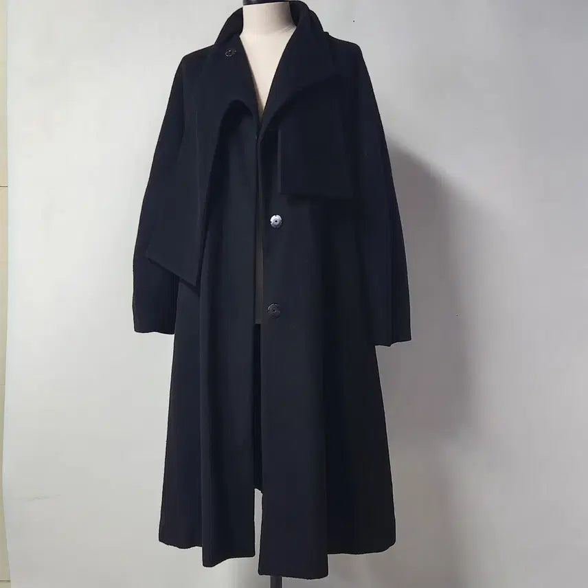 [BUNJANG] JIGOTT Cashmere Blend Long Coat Black / 지고트 캐시미어 혼방 롱 코트 블랙 55 (고급 원단사용)