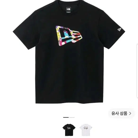 [BUNJANG] New Era x Takashi Murakami Flag Logo T-Shirt Black / 뉴에라 x 무라카미 타카시 플래그 티셔츠 블랙