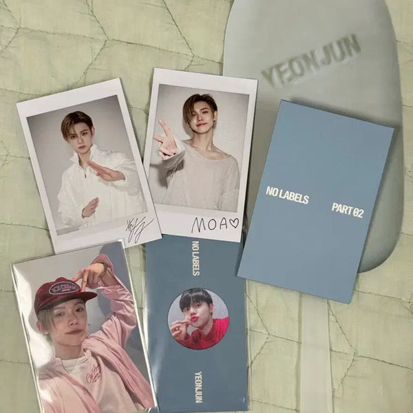 [BUNJANG] TXT Yeonjun Ice Cream Studio Pre-recording Polaroid Photocard Fan Acrylic Cleaner Set / 연준 아이스크림 공방 사녹 폴라 포카 부채 액정클리너 세트